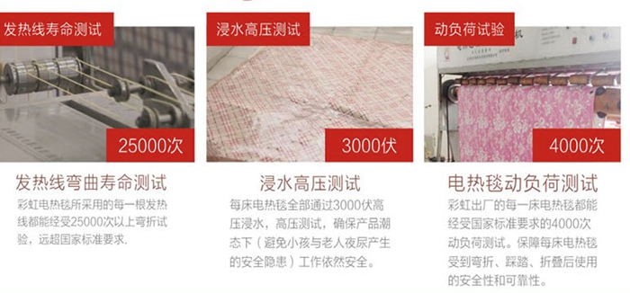 MILAN米兰体育·（中国）官方网站电热毯经过3000伏高压浸水测试